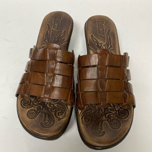 Born Womens Sandals Size 10 Leather Lolo Rust Whiskey